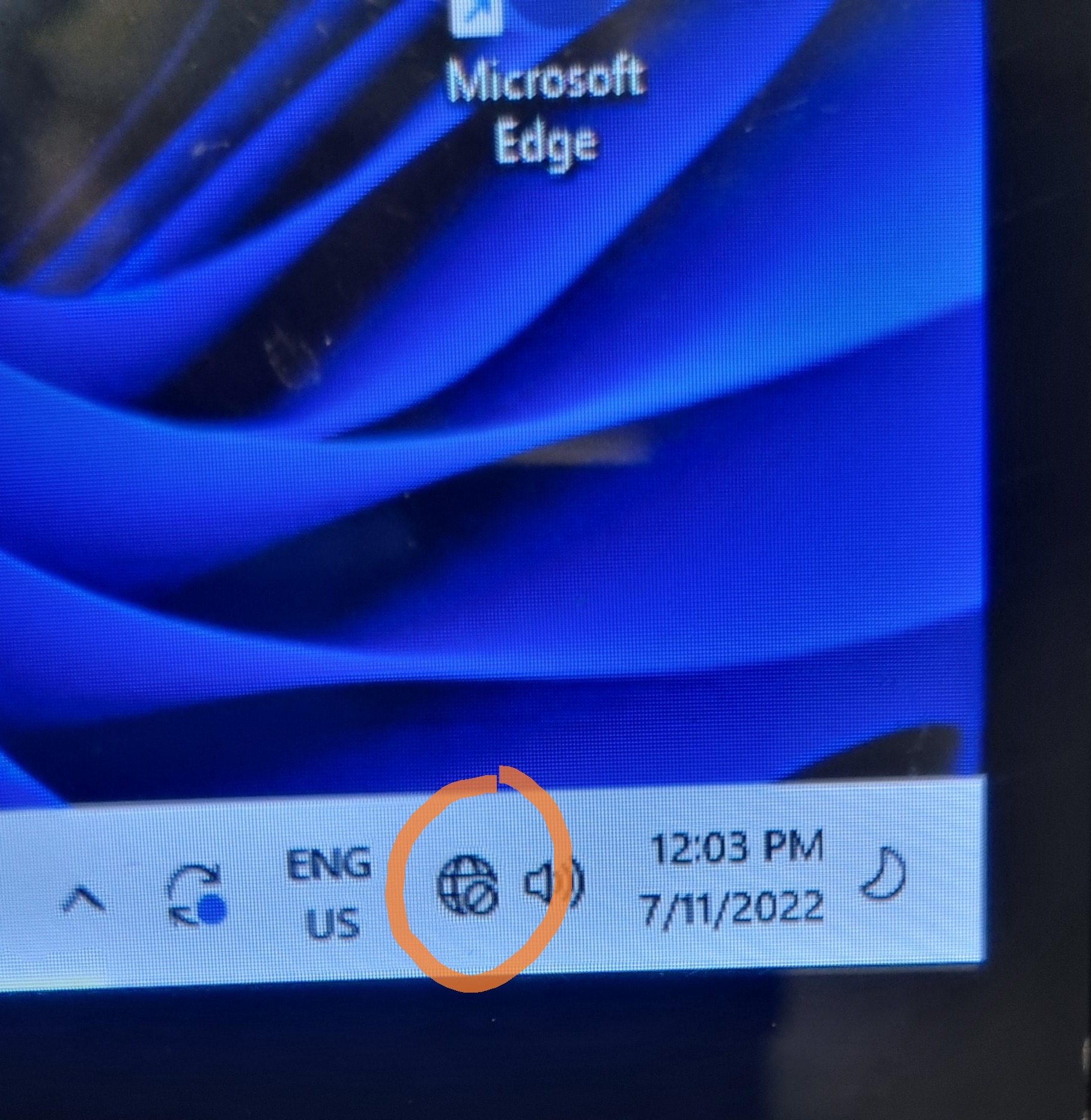 Icon shows network connectivity is ok