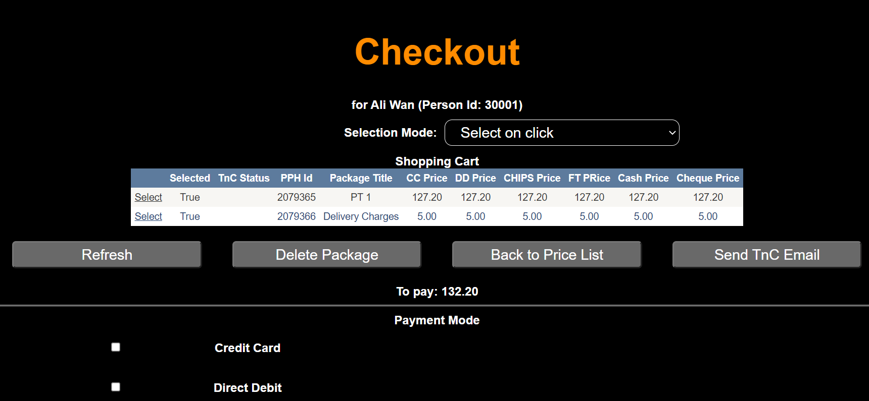 Checkout