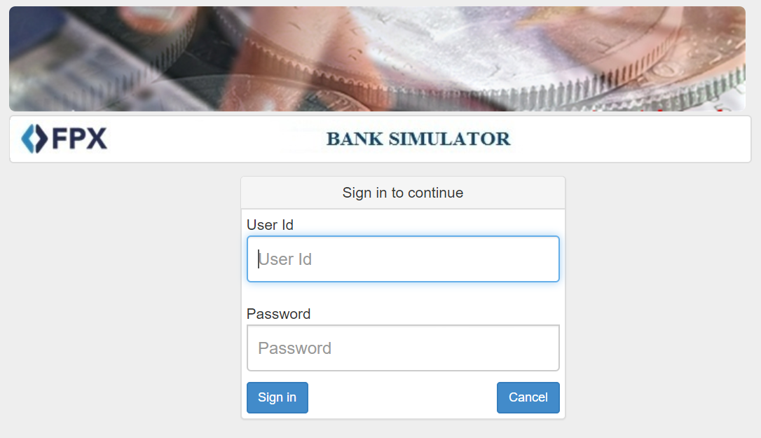 Login to Bank website