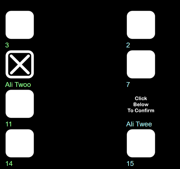 Tapping on a position changes is followed by clicking confirm