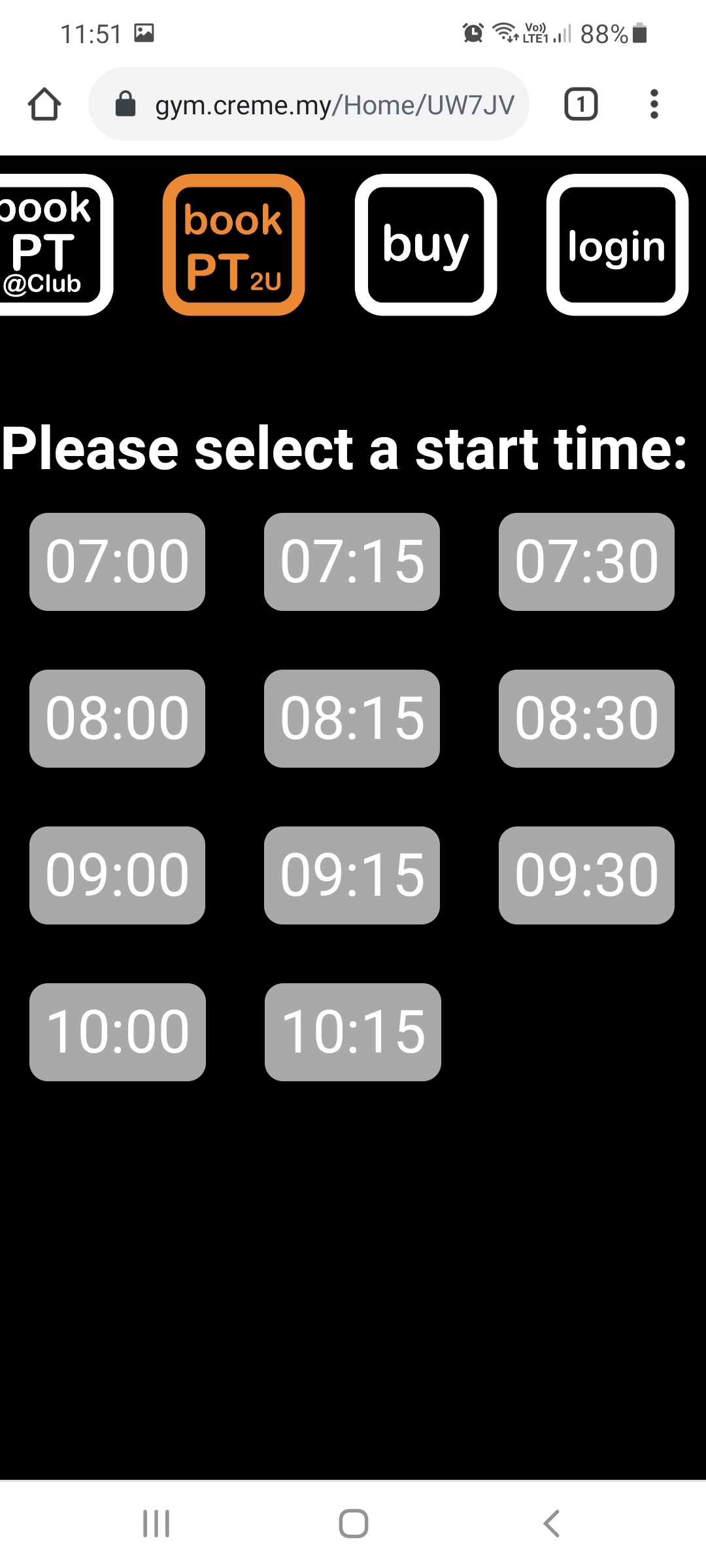 This image shows a trainer calendar with some gaps scrolled to the left.