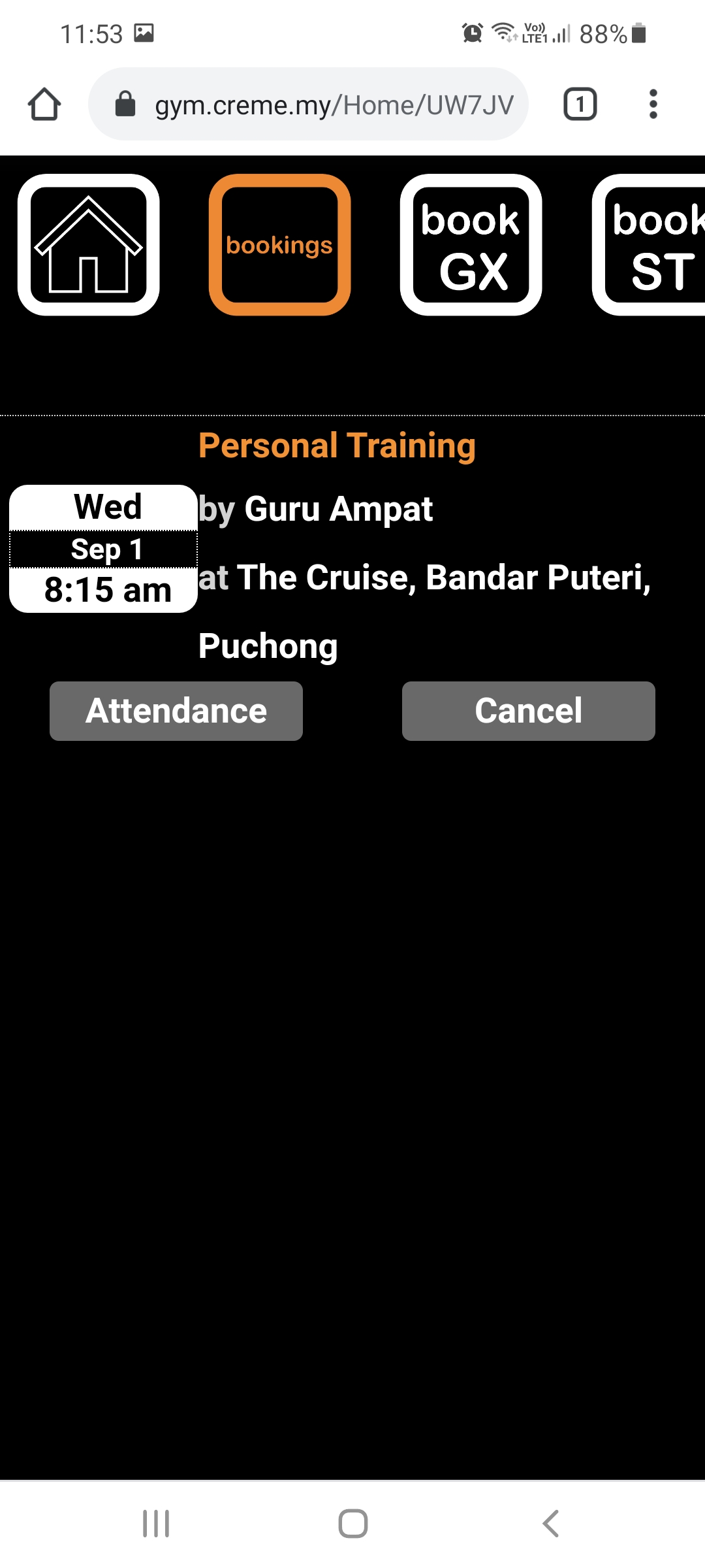 This shows the upcoming bookings of the user.