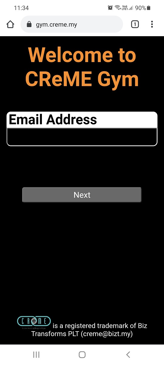 This image shows the Welcome page of the mobile app